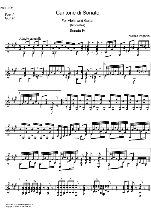 Sonata A Major - Guitar
