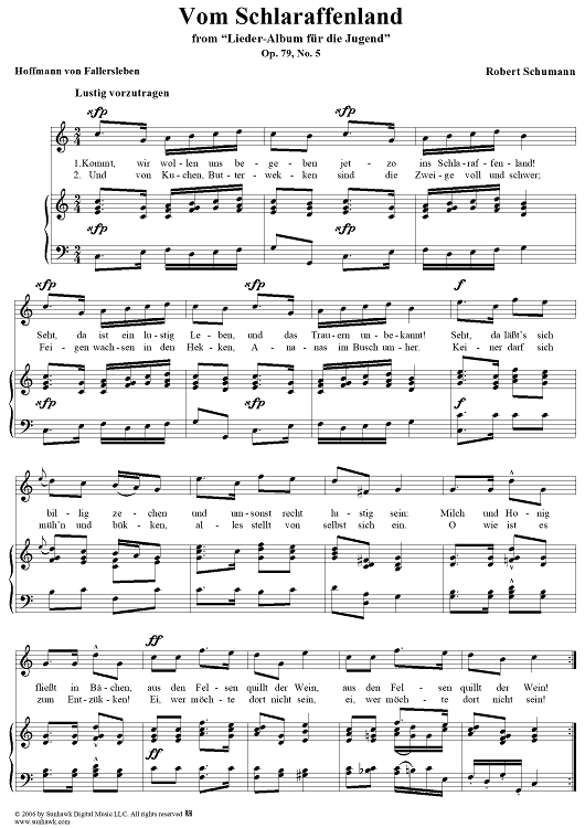 Vom Schlaraffenland, No. 5, Op. 79