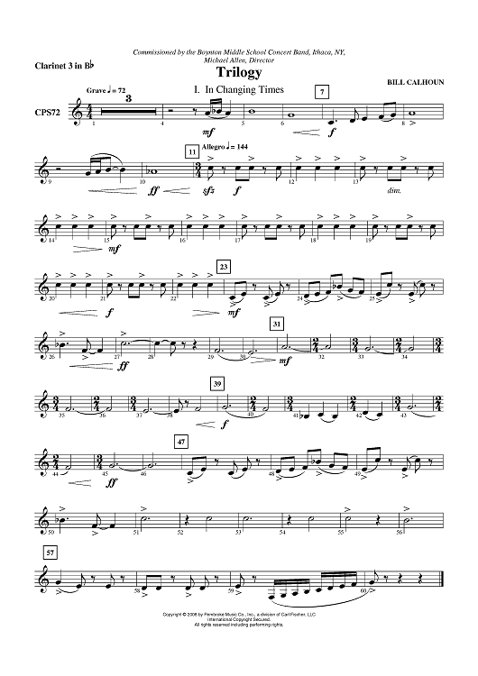 Trilogy - Clarinet 3 in B-flat