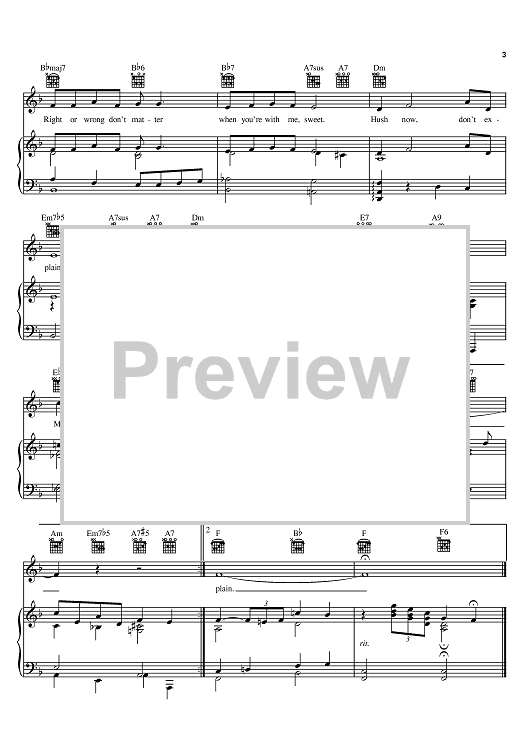 Don't Explain" Sheet Music by Billie Holiday for Piano/Vocal/Chords