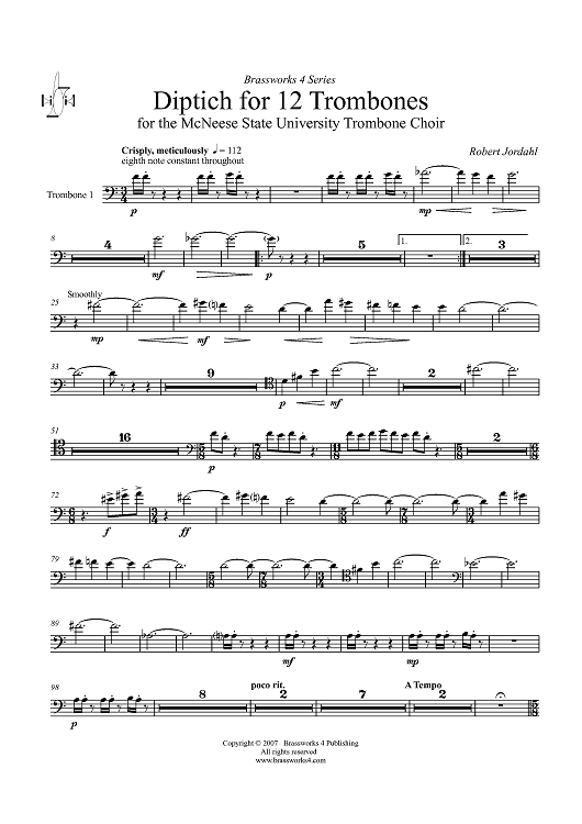 Diptich for Twelve Trombones - Trombone 1
