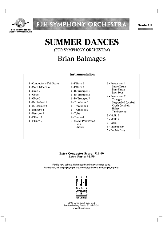 Summer Dances - Score