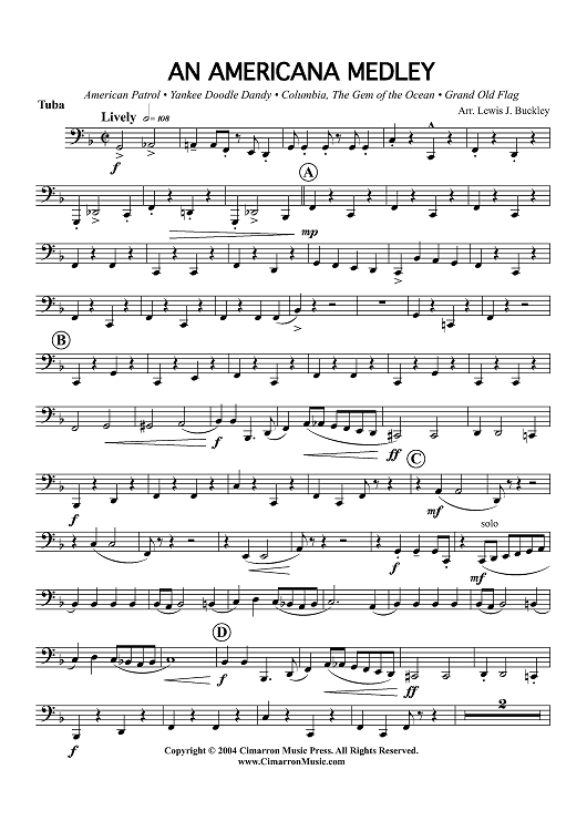 Americana Medley - Tuba