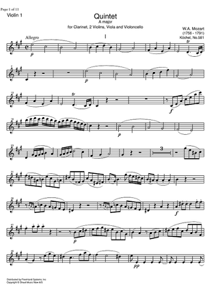 Quintet A Major KV581 - Violin 1