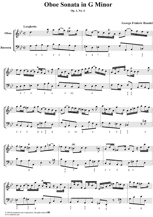 Oboe Sonata in G minor, Op. 1, No. 6