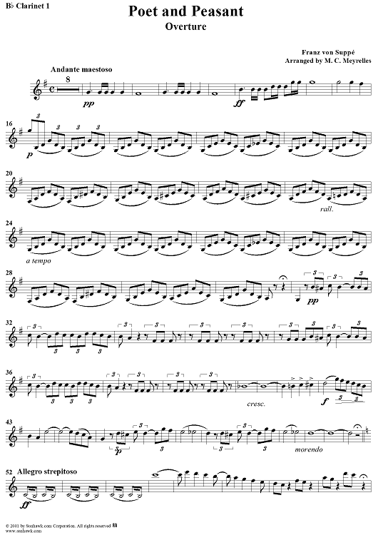 Poet and Peasant: Overture - Clarinet 1