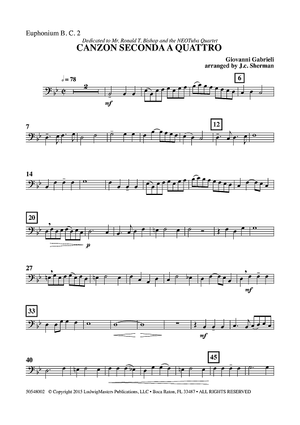 Canzon Seconda a Quattro for Tuba/Euphonium Quartet - Euphonium 2 BC