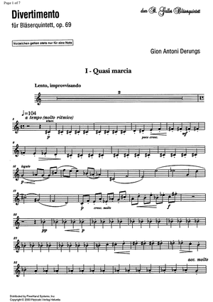 Divertimento Op.69 - Oboe