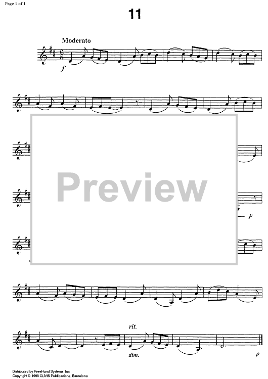 Studies for clarinet, Vol. 2 No.11 - Clarinet