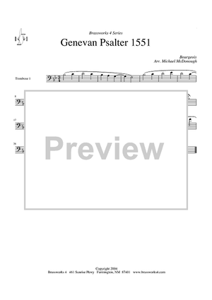 Genevan Psalter 1551 - Trombone 1