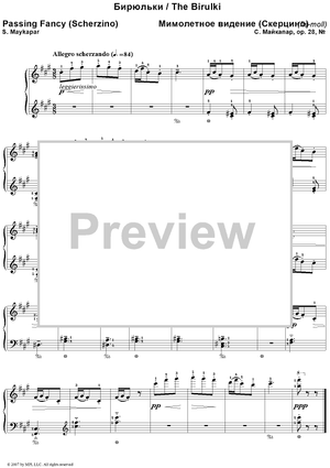 Birulki.  8. Passing Fancy (Scherzino) (F-sharp Minor / fis-moll)