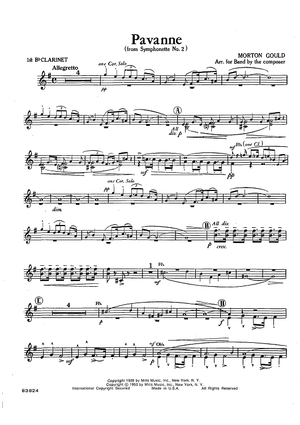 Pavanne (from Symphonette No. 2) - Clarinet 1 in Bb