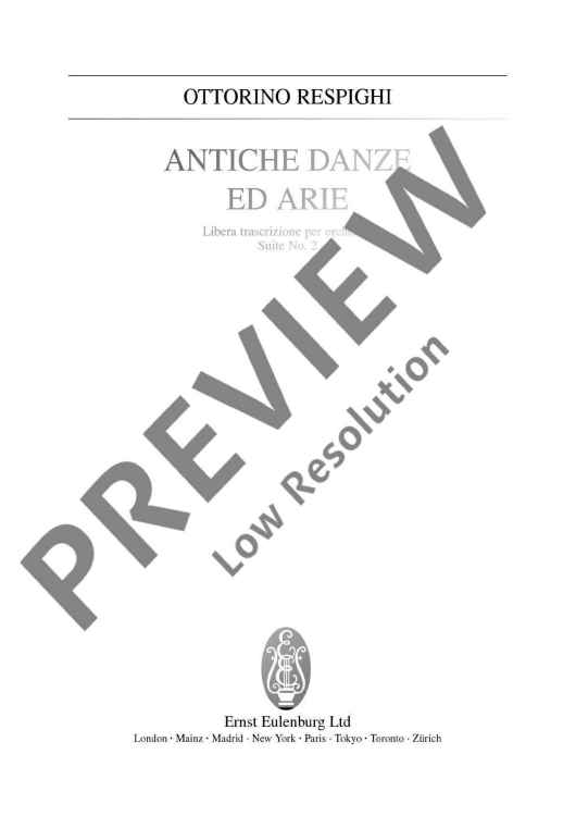 Antiche Danze ed Arie - Full Score