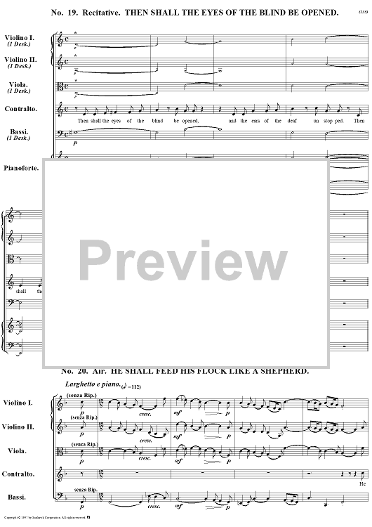 Messiah, no. 19: Then shall the eyes of the blind be opened - Full Score