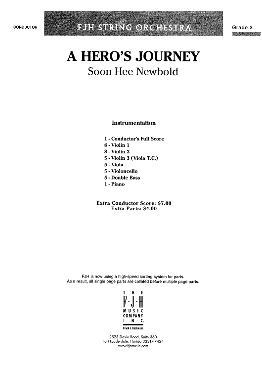 A Hero's Journey - Score Cover