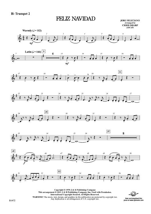 Feliz Navidad - Bb Trumpet 2