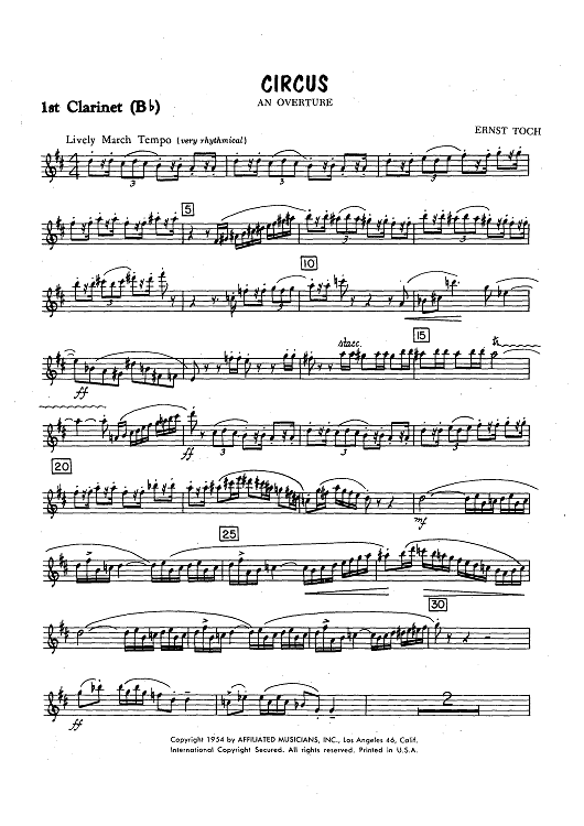 Circus - An Overture - Clarinet 1 in Bb