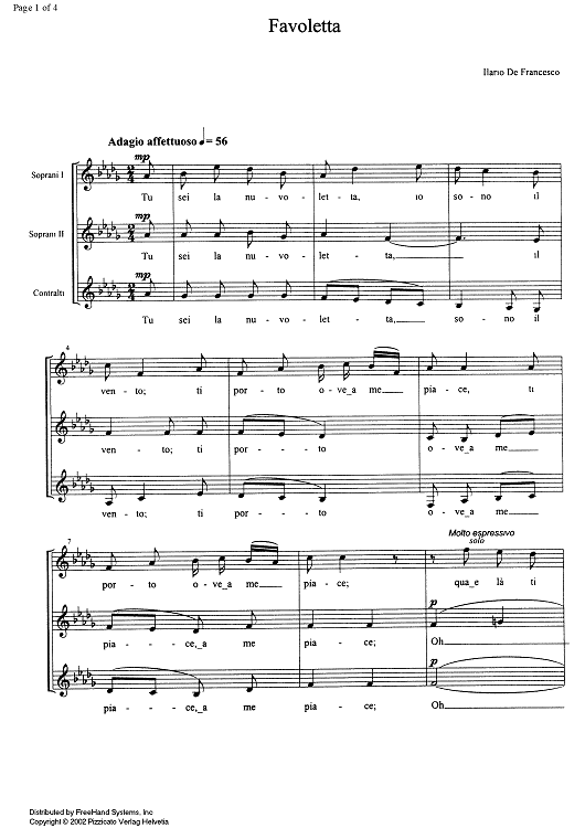 Favoletta - Score