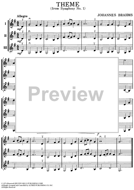 Theme (from Symphony No. 1) - Violin