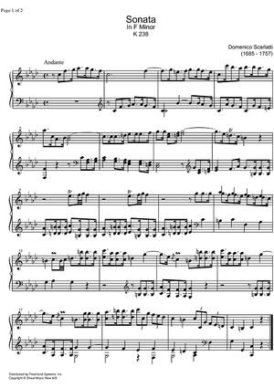 Sonata f minor K238