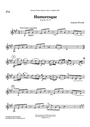 Humoresque - from Op. 101 #7 - Part 2 Clarinet in Bb