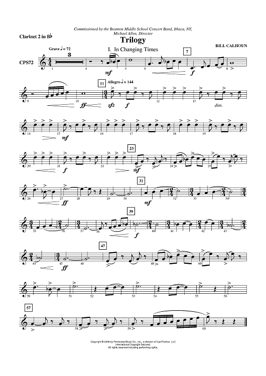 Trilogy - Clarinet 2 in B-flat