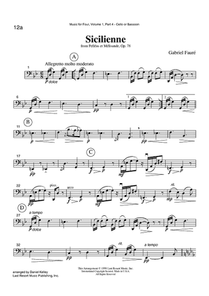 Sicilienne - from Pelléas et Mélisande, Op. 78 - Part 4 Cello or Bassoon