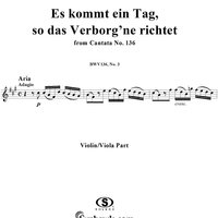 "Es kommt ein Tag, so das Verborg'ne richtet", Aria, No. 3 from Cantata No. 136: "Erforsche mich, Gott, und erfahre mein Herz" - Violin