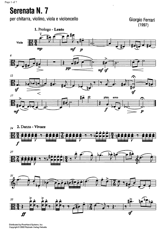 Serenata No. 7 - Viola