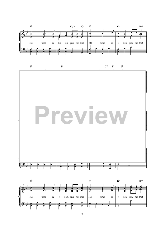 Give Me That Old Time Religion - Easy Guitar Sheet Music and Tab with  Chords and Lyrics