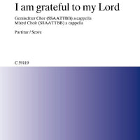 I am grateful to my Lord - Choral Score