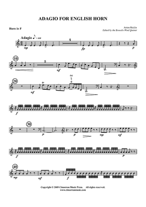 Adagio for English Horn - Horn in F