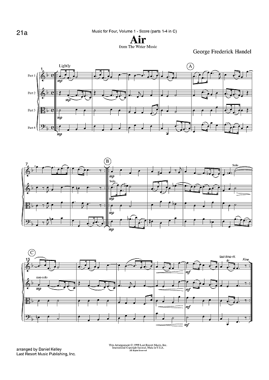 Air - from The Water Music - Score