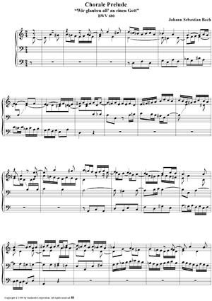 Chorale Prelude, BWV 680: Wir glauben all' an einen Gott