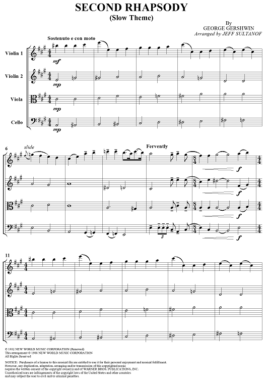 Second Rhapsody - Score