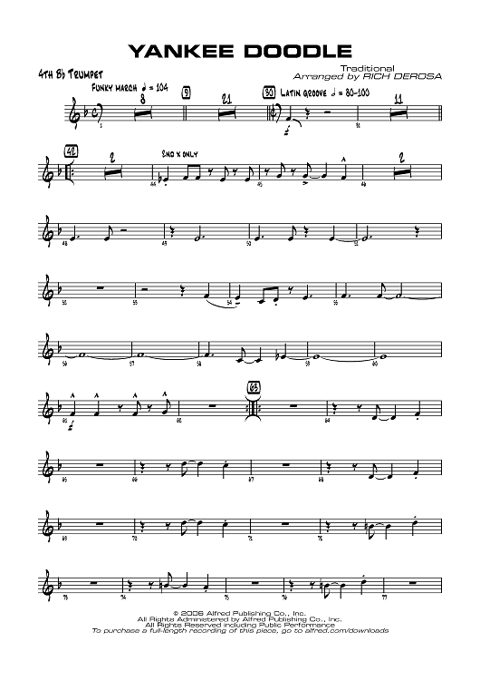 Yankee Doodle - B-flat Trumpet 4