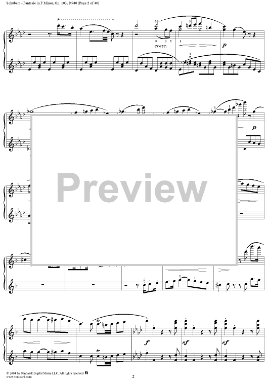 Fantasie F-moll Op. 103 D 940 Per Pianoforte A 4 Mani - Spartito Musicale - Foto 9