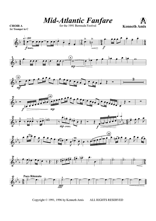 Mid-Atlantic Fanfare - Choir A-Trumpet 1