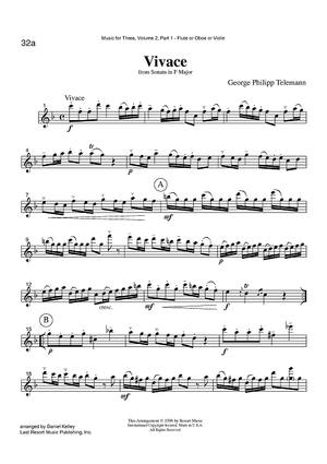 Vivace - from Sonata in F Major - Part 1 Flute, Oboe or Violin