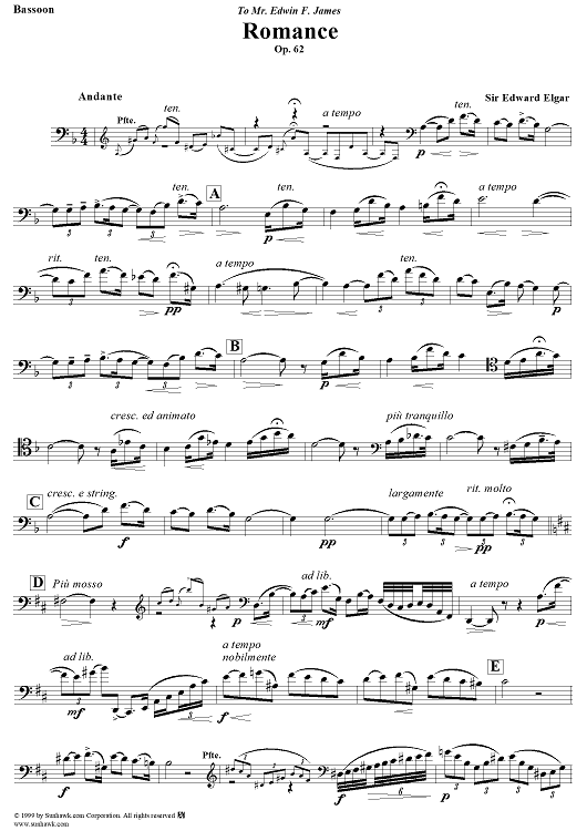 Romance, Op. 62 - Bassoon