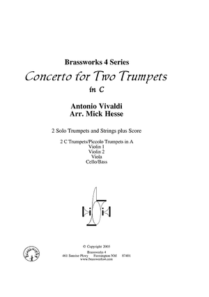 Concerto for Two Trumpets in C - Score Cover