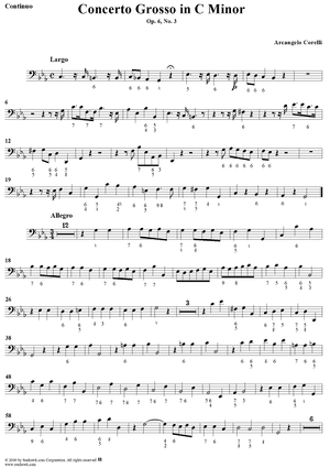 Concerto Grosso No. 3 in C Minor, Op. 6, No. 3 - Continuo