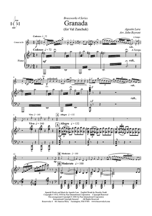 Granada (for Val Zanchuk) - Piano Score