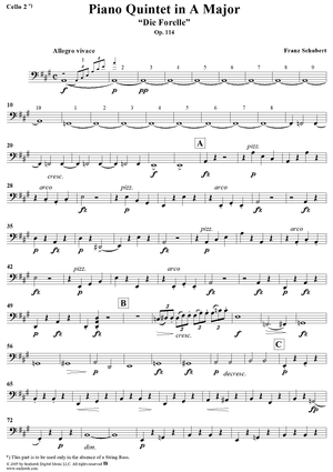 Piano Quintet in A Major - Opt. Cello 2 - Cello (optional)
