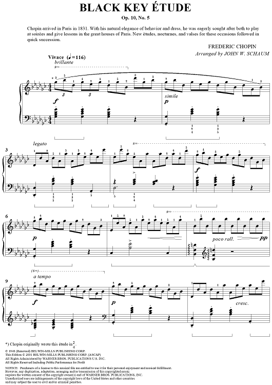 Black Key Étude, Op. 10, No. 5