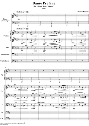 Danse Profane, No. 2 from "Deux Danses" (L103, No. 2) - Full Score