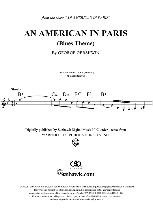 An American In Paris (Blues Theme)