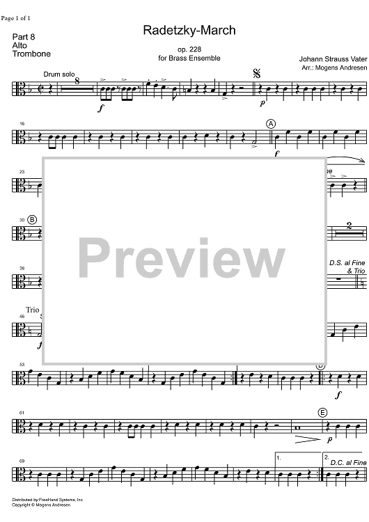 Radetzky Marsch Op.228 - Alto Trombone
