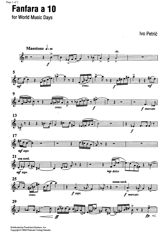Fanfara a 10 - Trumpet in C 2