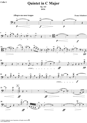 String Quintet in C Major, Op. posth. 163 - Cello 1